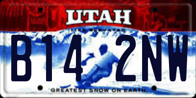UT license plate B142NW