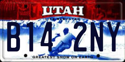 UT license plate B142NY