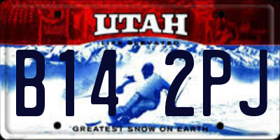 UT license plate B142PJ