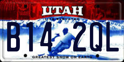 UT license plate B142QL