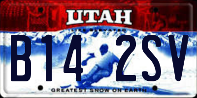 UT license plate B142SV