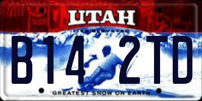 UT license plate B142TD