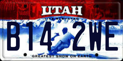 UT license plate B142WE