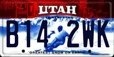 UT license plate B142WK