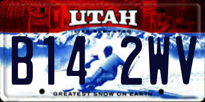 UT license plate B142WV