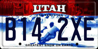UT license plate B142XE