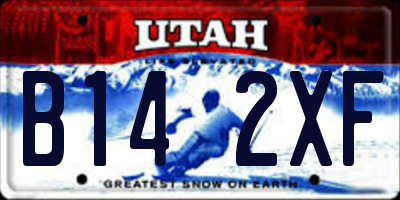 UT license plate B142XF