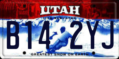 UT license plate B142YJ