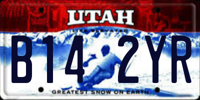 UT license plate B142YR