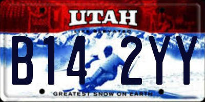UT license plate B142YY