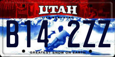 UT license plate B142ZZ