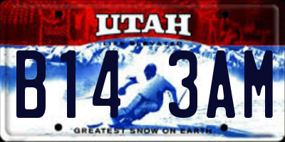 UT license plate B143AM
