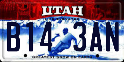 UT license plate B143AN