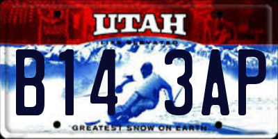 UT license plate B143AP