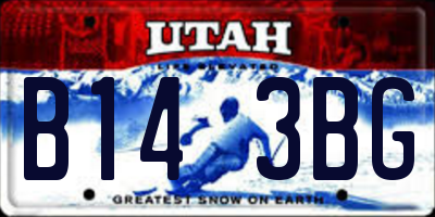 UT license plate B143BG