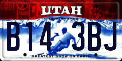 UT license plate B143BJ