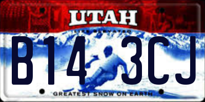 UT license plate B143CJ