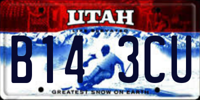UT license plate B143CU