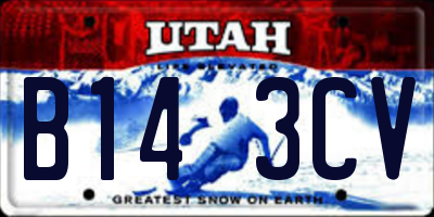 UT license plate B143CV