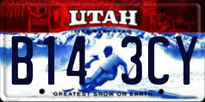 UT license plate B143CY