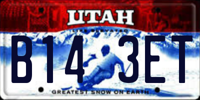 UT license plate B143ET