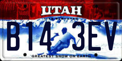 UT license plate B143EV