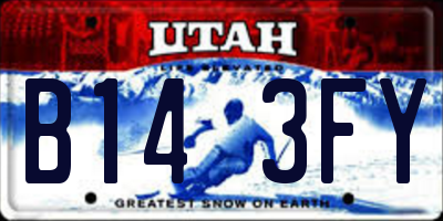 UT license plate B143FY