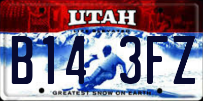 UT license plate B143FZ
