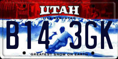UT license plate B143GK