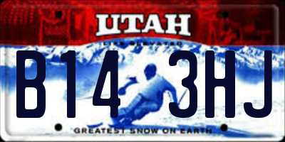 UT license plate B143HJ