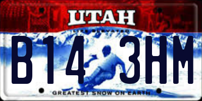 UT license plate B143HM