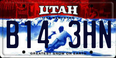 UT license plate B143HN