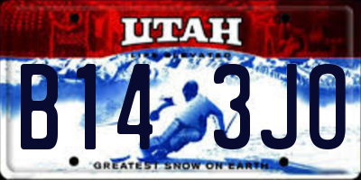 UT license plate B143JO
