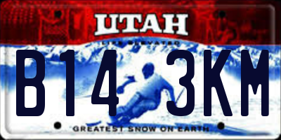 UT license plate B143KM