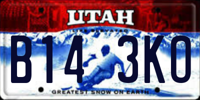 UT license plate B143KO