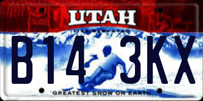 UT license plate B143KX
