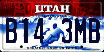 UT license plate B143MB