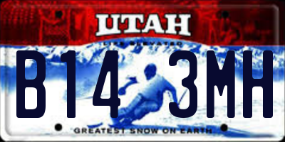UT license plate B143MH