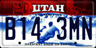 UT license plate B143MN