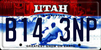 UT license plate B143NP