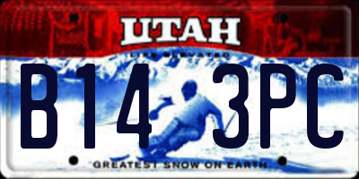 UT license plate B143PC