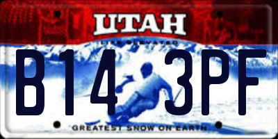 UT license plate B143PF