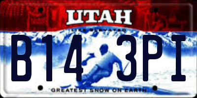 UT license plate B143PI