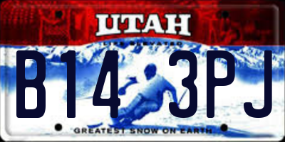 UT license plate B143PJ