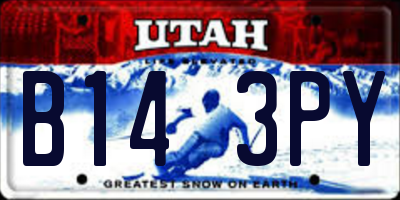 UT license plate B143PY