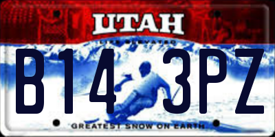 UT license plate B143PZ