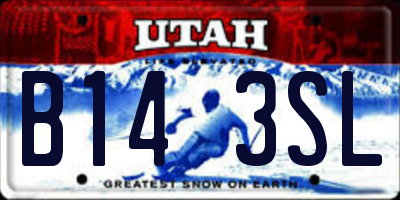 UT license plate B143SL