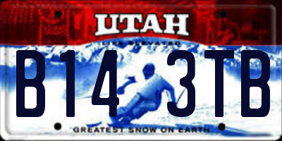 UT license plate B143TB