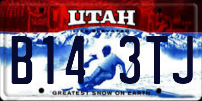 UT license plate B143TJ