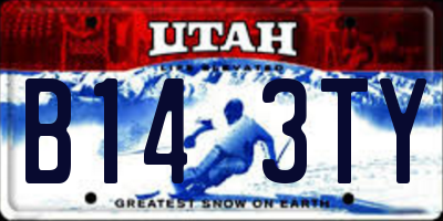 UT license plate B143TY